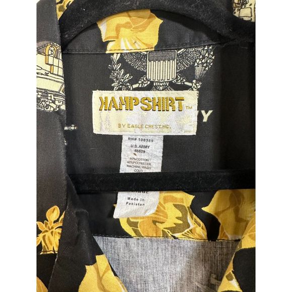 Vintage Kamp Army US Military Rare Black/Gold Tank, APC Button Up Shirt Size XXL - Picture 3 of 4
